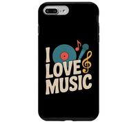 I Love Music - Micrófono de vinilo con clave de sol Carcasa para iPhone 7 Plus/8 Plus