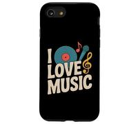 I Love Music - Micrófono de vinilo con clave de sol Carcasa para iPhone SE (2020) / 7 / 8