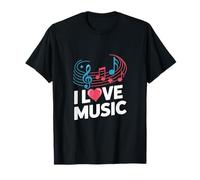 I Love Music Notas Musicales Melodía Camiseta