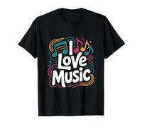 I Love Music Vibrant Notes Diseño rítmico Camiseta