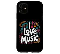 I Love Music Vibrant Notes Diseño rítmico Carcasa para iPhone 11