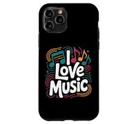 I Love Music Vibrant Notes Diseño rítmico Carcasa para iPhone 11 Pro