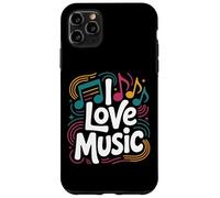 I Love Music Vibrant Notes Diseño rítmico Carcasa para iPhone 11 Pro MAX