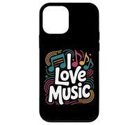 I Love Music Vibrant Notes Diseño rítmico Carcasa para iPhone 12 Mini