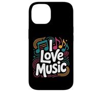 I Love Music Vibrant Notes Diseño rítmico Carcasa para iPhone 14
