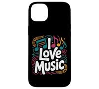 I Love Music Vibrant Notes Diseño rítmico Carcasa para iPhone 14 Plus