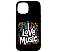 I Love Music Vibrant Notes Diseño rítmico Carcasa para iPhone 15