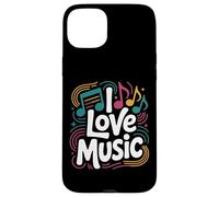 I Love Music Vibrant Notes Diseño rítmico Carcasa para iPhone 15 Plus