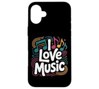 I Love Music Vibrant Notes Diseño rítmico Carcasa para iPhone 16 Plus