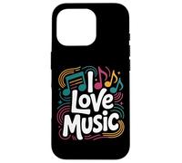 I Love Music Vibrant Notes Diseño rítmico Carcasa para iPhone 16 Pro