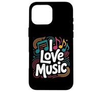 I Love Music Vibrant Notes Diseño rítmico Carcasa para iPhone 16 Pro MAX