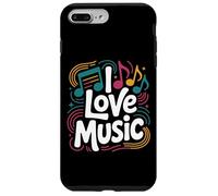 I Love Music Vibrant Notes Diseño rítmico Carcasa para iPhone 7 Plus/8 Plus
