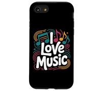 I Love Music Vibrant Notes Diseño rítmico Carcasa para iPhone SE (2020) / 7/8