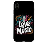 I Love Music Vibrant Notes Diseño rítmico Carcasa para iPhone XS MAX