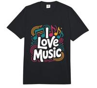 I Love Music Vibrant Notes Diseño rítmico Comfort Colors Adult Heavyweight T-Shirt