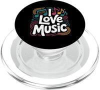 I Love Music Vibrant Notes Diseño rítmico PopSockets PopGrip para MagSafe