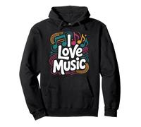 I Love Music Vibrant Notes Diseño rítmico Sudadera con Capucha