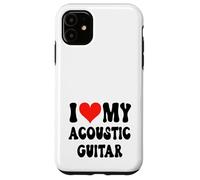 I Love My Acoustic Guitar - Banda Corazón Guitarrista Música Rock Carcasa para iPhone 11