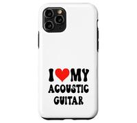 I Love My Acoustic Guitar - Banda Corazón Guitarrista Música Rock Carcasa para iPhone 11 Pro