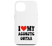 I Love My Acoustic Guitar - Banda Corazón Guitarrista Música Rock Carcasa para iPhone 13