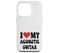 I Love My Acoustic Guitar - Banda Corazón Guitarrista Música Rock Carcasa para iPhone 13 Pro