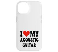 I Love My Acoustic Guitar - Banda Corazón Guitarrista Música Rock Carcasa para iPhone 14