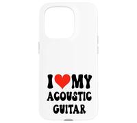 I Love My Acoustic Guitar - Banda Corazón Guitarrista Música Rock Carcasa para iPhone 15 Pro