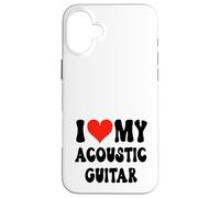 I Love My Acoustic Guitar - Banda Corazón Guitarrista Música Rock Carcasa para iPhone 16 Plus