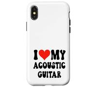 I Love My Acoustic Guitar - Banda Corazón Guitarrista Música Rock Carcasa para iPhone X/XS