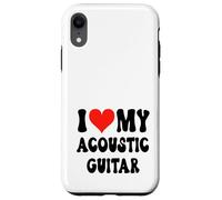 I Love My Acoustic Guitar - Banda Corazón Guitarrista Música Rock Carcasa para iPhone XR