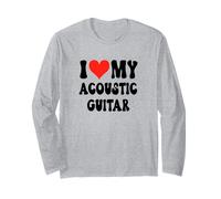 I Love My Acoustic Guitar - Banda Corazón Guitarrista Música Rock Manga Larga