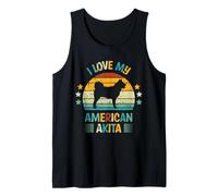I Love My American Akita - Silueta de Perro Retro Vintage Camiseta sin Mangas