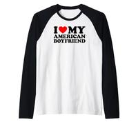 I Love My American Boyfriend Camiseta Manga Raglan