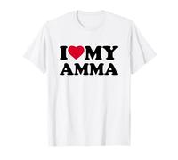 I Love My Amma Heart Grandma Family Camiseta