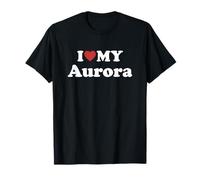 I Love My Aurora Nombre Conjunto Pareja Camiseta