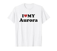 I Love My Aurora Nombre Conjunto Pareja Camiseta