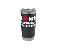 I Love My Australian Cattle Dog Corazón Boyero Australiano Vaso térmico de acero inoxidable de doble pared