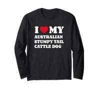 I Love My Australian Stumpy Tail Cattle Dog Amor Corazón Manga Larga