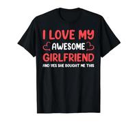 I Love My Awesome Girlfriend and Yes She Bought Me This Camiseta gráfica económica, Hombre, Negro, M