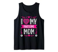 I Love My Awesome Mom Cute Pink Heart Día de la Madre Camiseta sin Mangas