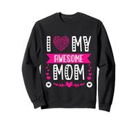 I Love My Awesome Mom Cute Pink Heart Día de la Madre Sudadera