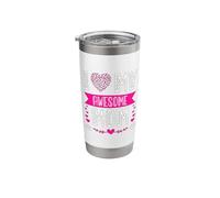 I Love My Awesome Mom Cute Pink Heart Día de la Madre Vaso térmico de acero inoxidable de doble pared