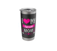 I Love My Awesome Mom Cute Pink Heart Día de la Madre Vaso térmico de acero inoxidable de doble pared