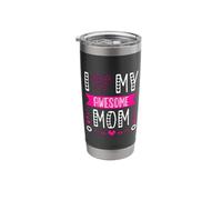 I Love My Awesome Mom Cute Pink Heart Día de la Madre Vaso térmico de acero inoxidable de doble pared