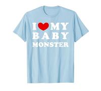 I Love My Baby Monster, Amo a mi bebé Monstruo Camiseta, Hombre, Azul Bebé, 3XL