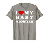 I Love My Baby Monster, Amo a mi bebé Monstruo Camiseta, Hombre, Pizarra, XL
