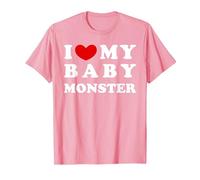 I Love My Baby Monster, Amo a mi bebé Monstruo Camiseta, Hombre, Rosado, 3XL