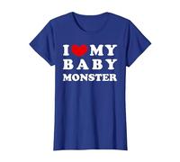 I Love My Baby Monster, Amo a mi bebé Monstruo Camiseta, Mujer, Azul Real, XS