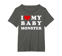 I Love My Baby Monster, Amo a mi bebé Monstruo Camiseta, Mujer Tallas Grandes, Asfalto, 6XL Grande