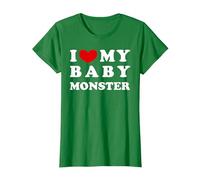 I Love My Baby Monster, Amo a mi bebé Monstruo Camiseta, Mujer, Verde Kelly, L